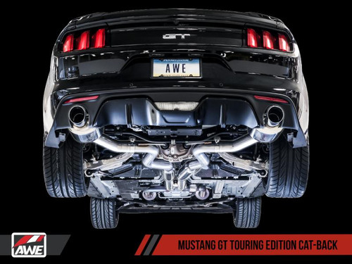 Awe Tuning AWE Tuning S550 Mustang GT Cat-back Exhaust - Touring Edition Diamond Black Tips - 3015-33084