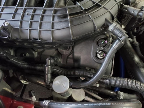 JandL 11-17 Ford Mustang V6 Passenger Side Oil Separator 3.0 V2 - Clear Anodized - 3050P-C