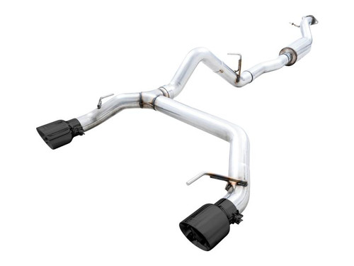 Awe Tuning AWE Tuning 2021 Ford Bronco 0FG Dual Rear Exit Exhaust w/Diamond Black Tips and Bash Guard - 3015-33456 Awe Tuning AWE Tuning 2021 Ford Bronco 0FG Dual Rear Exit Exhaust w/Diamond Black Tips and Bash Guard - 3015-33456