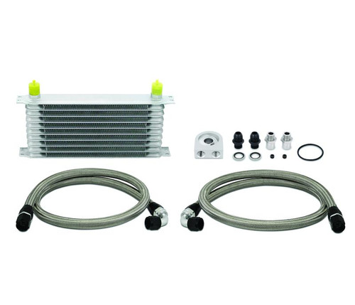 Mishimoto Universal 10 Row Oil Cooler Kit Metal Braided Lines - MMOC-U