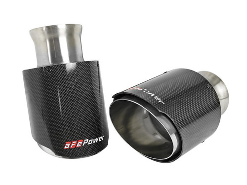 AFE aFe MACH Force-XP 4-1/2in Carbon Fiber OE Replacement Exhaust Tips - 15-19 Dodge Charger/Hellcat - 49C32068-C