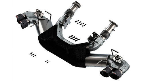 Borla 2020 Chevrolet Corvette C8 6.2L S-Type Exhaust System Dual Round Angle Cut Carbon Fiber Tips - 140838CF
