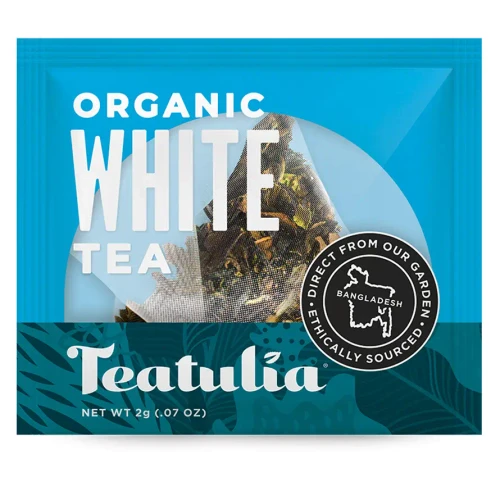 White Tea Individually Wrapped 50 Count Pyramid Tea Bags 