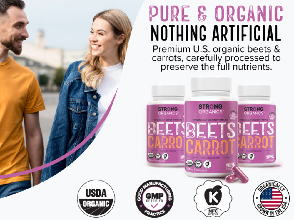 Organic Beet Carrot Juice Powder Capsules (120)