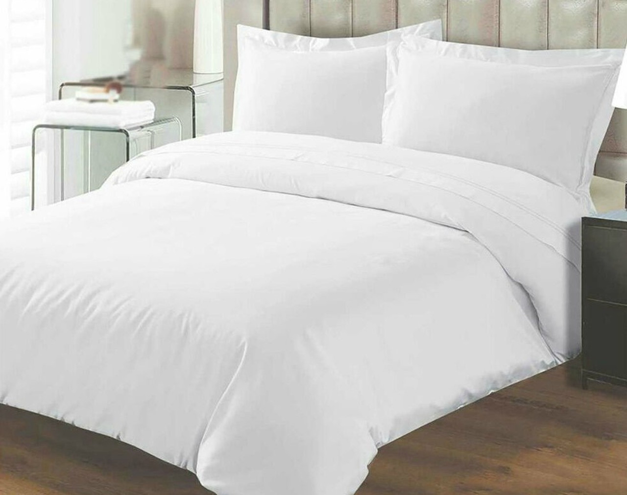 Tc180 Percale Duvet Cover Fitted Sheet Complete Set