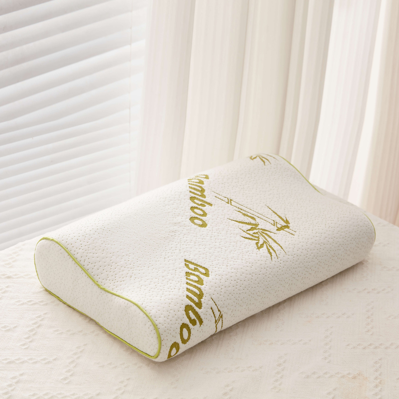 Small Memory Foam Bamboo Contour Pillow 30x50cm The Towel Shop