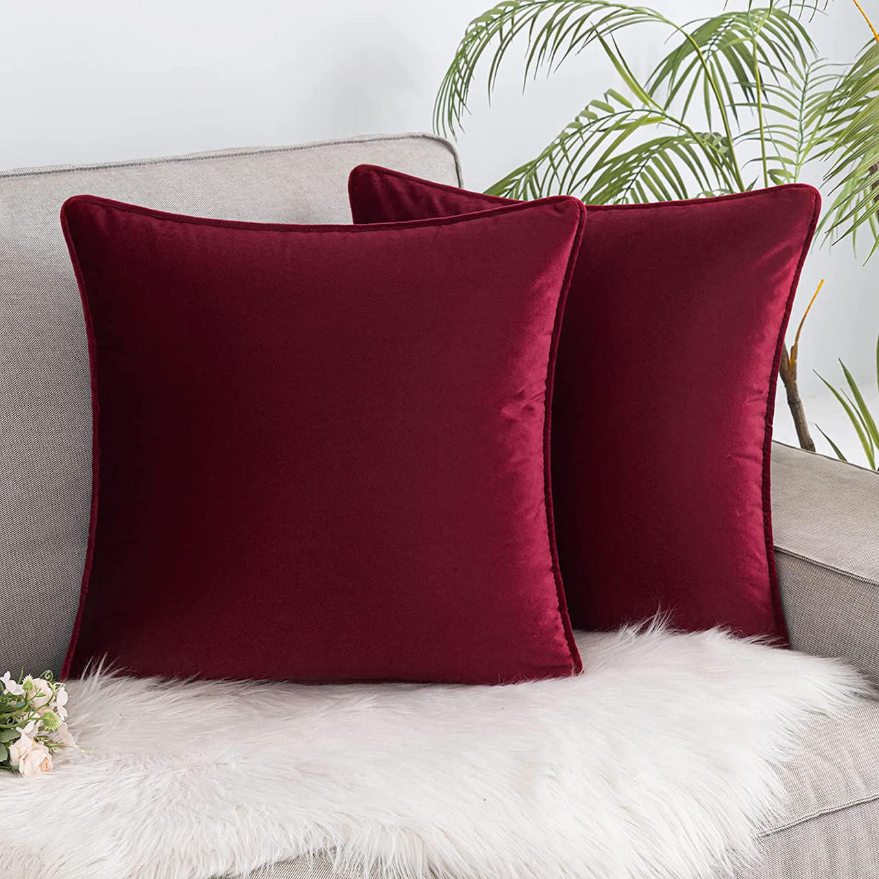Pillow Covers Royal Velvet Down Pillows Premium Piped Velvet