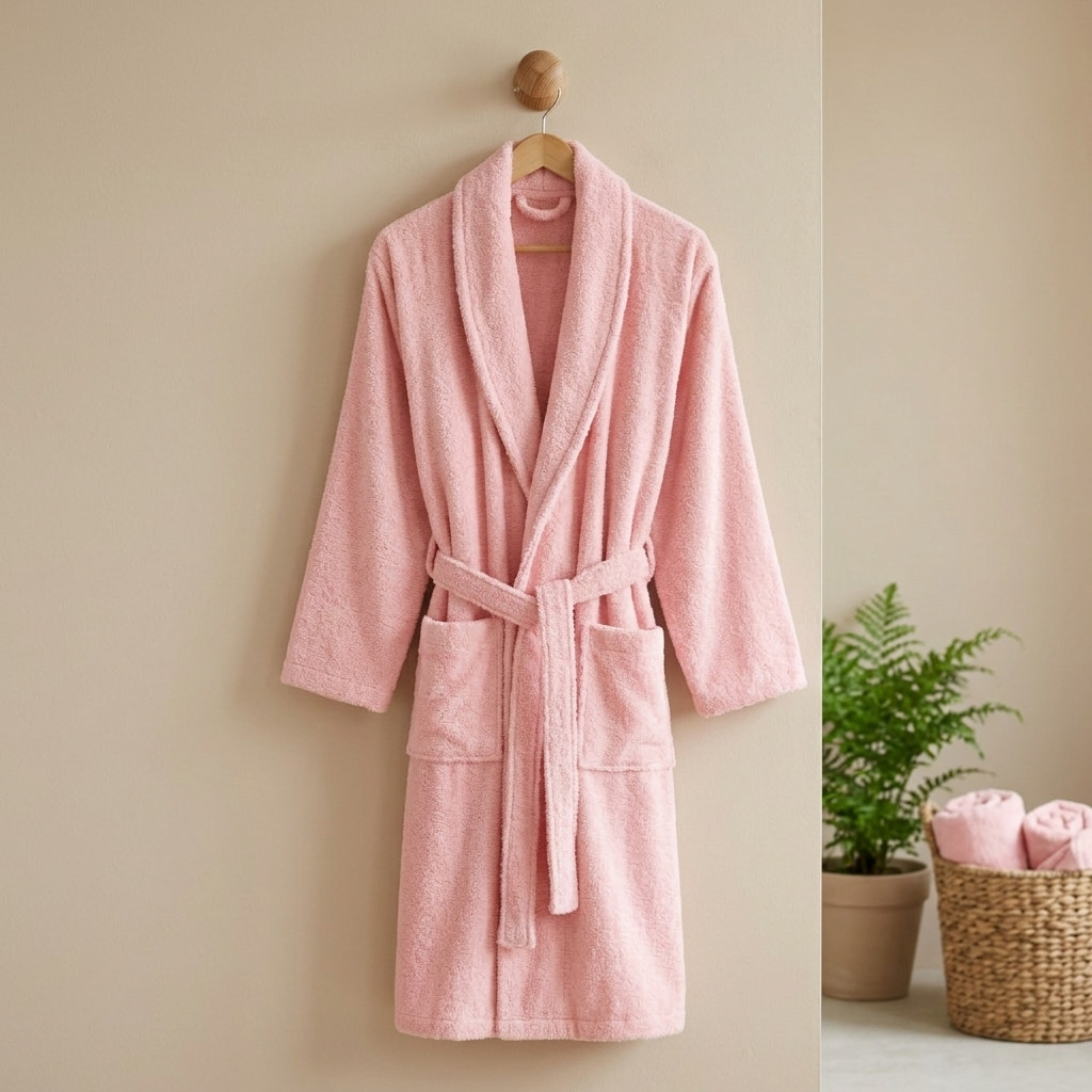 Terry Towelling Dressing Gowns - 100% Pure Cotton 2 pink terry towelling bath robe hanging warm wall plant basket 66795.1787253221