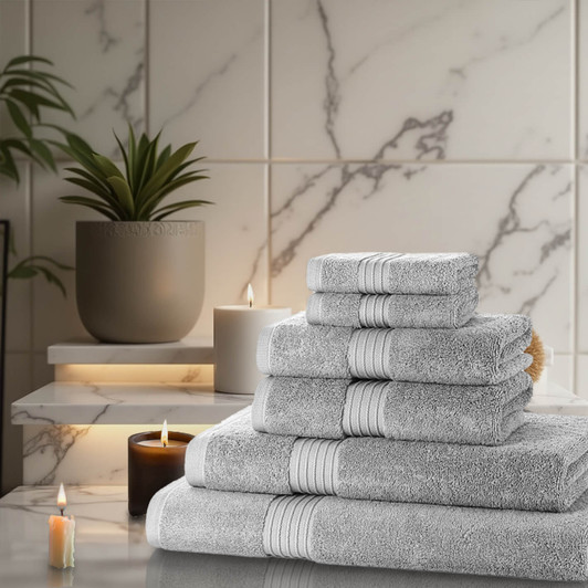 6 Piece 700GSM Towel Bale - 2 Face Cloths, 2 Hand Towels, 2 Bath Towels