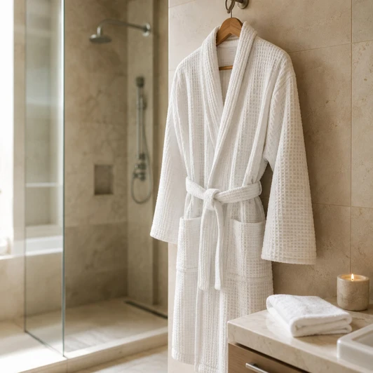 100% Cotton Lightweight Waffle Dressing Gown