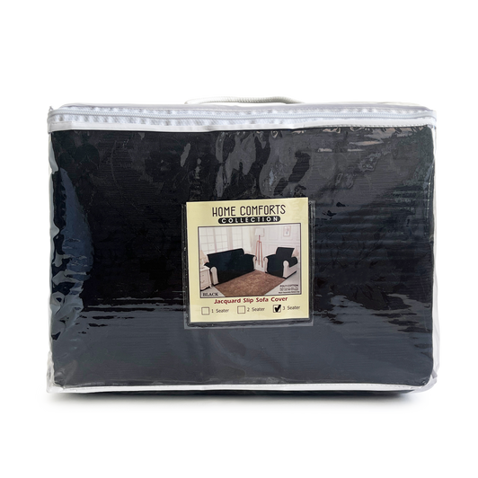 Black Jacquard Sofa Cover - Full Set (3 + 2 + 1 Seater) Black Jacquard Sofa Cover - Full Set (3 + 2 + 1 Seater)