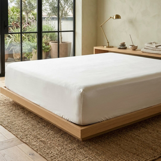 white-tencel-fitted-sheet-on-bed-showing-soft-smooth-drape