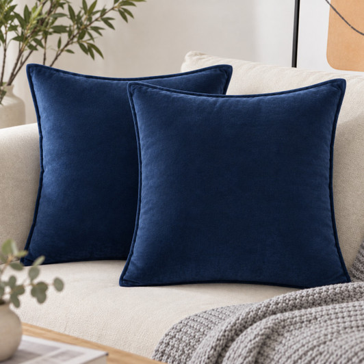 Clearance Navy Blue Cotton Cushion Cover