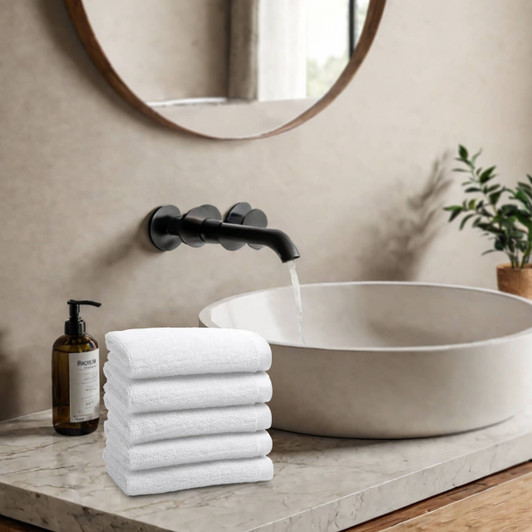 600GSM Luxury Royal Egyptian Double Yarn Face Cloths - White