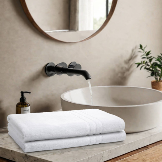 600GSM Luxury Royal Egyptian Double Yarn Bath Sheets - White