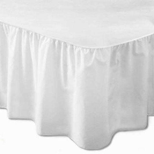 Base Valance Sheet 180 Thread Count Percale Easy Care White Super King