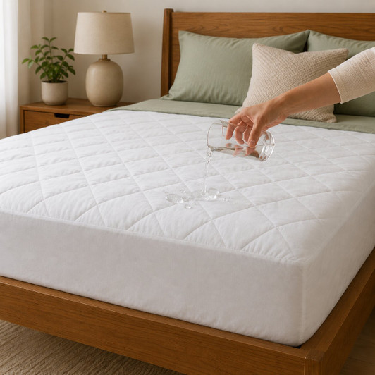 12-16" Quilted Waterproof Mattress Protector White - 4ft Bed