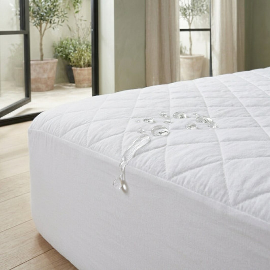 16 Extra Deep Quilted Mattress Protector White - Double