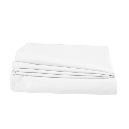 White Percale Flat Sheet 200 Thread Count Soft Cotton - Single