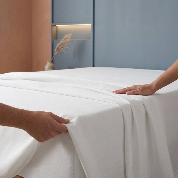 130TC Institutional Cotton Rich Flat Sheets