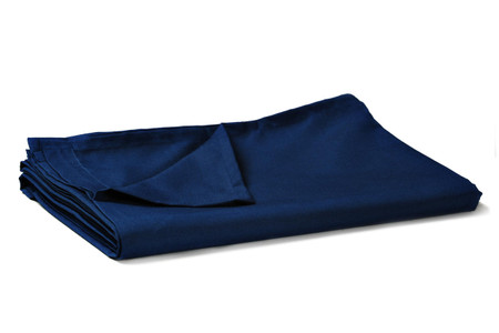 Double Navy Blue Flat Sheets Easy Care 68 Pick Polycotton 223x254cm