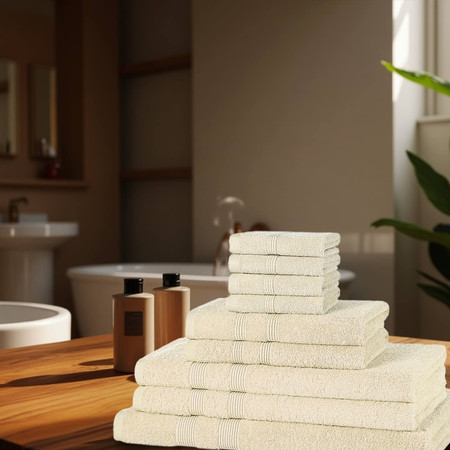 9 Piece 500gsm Towel Bale Sets 4 Face Cloths 2 Hand Towels 2 Bath Towels 1 Bath Sheet