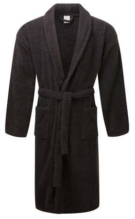 Product photograph of Black Terry Towelling Dressing Gowns from The Towel Shop