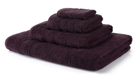 12 Piece Purple Towel Bale 500 GSM - 4 Face Cloths, 4 Hand Towels, 2 Bath Towels, 2 Bath Sheets