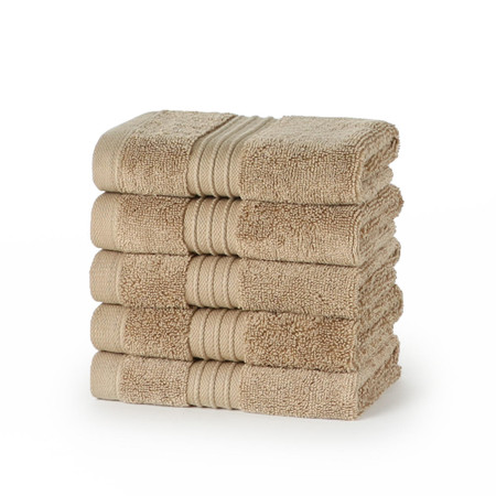 Product photograph of Egyptian Collection 700 Gsm Latte Face Cloths - Pack Of 12 from The Towel Shop