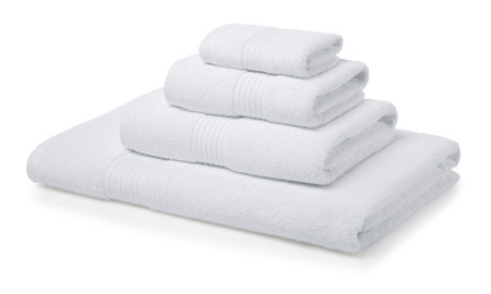 Product photograph of Egyptian Collection 700 Gsm White Bath Towels - Box Of 24 from The Towel Shop