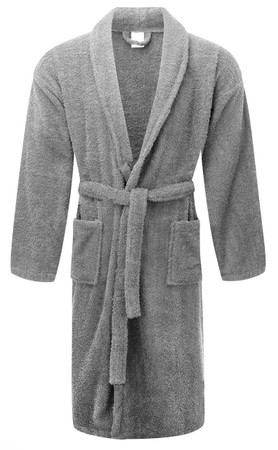 Product photograph of Grey Terry Towelling Dressing Gowns from The Towel Shop