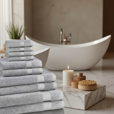 10 Piece 700gsm Bamboo Towel Set 4 Face Cloths 2 Hand Towels 2 Bath Towels 2 Bath Sheets