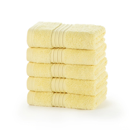 Product photograph of Egyptian Collection 700 Gsm Lemon Face Cloths - Pack Of 12 from The Towel Shop