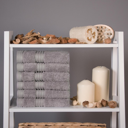Product photograph of 700 Gsm Ultimate Bamboo Light Grey Face Cloths from The Towel Shop