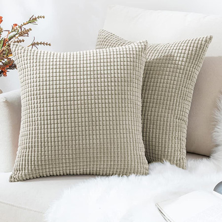 Set Of 2 Cushions With Corn Corduroy Covers Included 45x45 Cm Set Of 2 Cushions With Corn Corduroy Covers Included 45x45 Cm