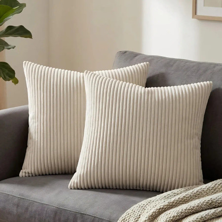 Set of 2 Cushions with Corduroy Covers Included - 45x45 cm