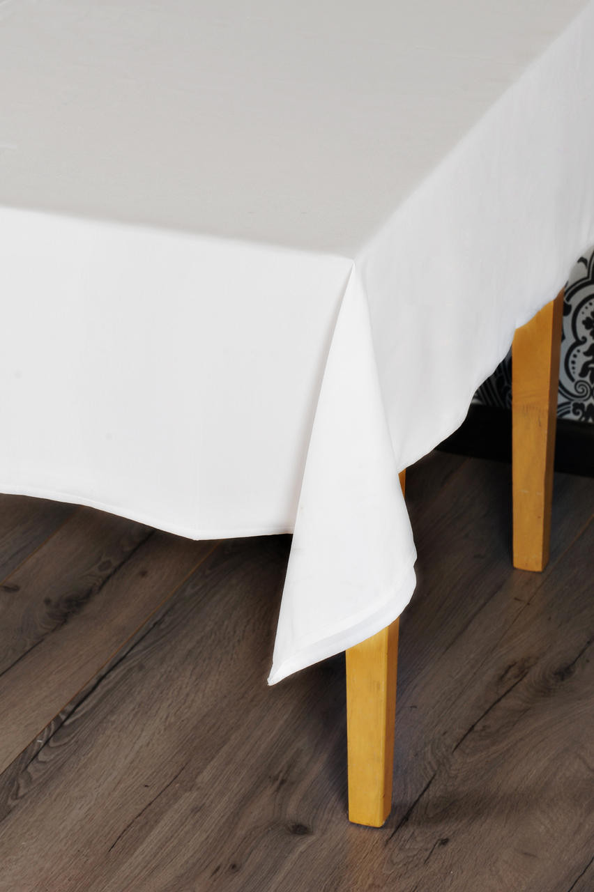 Damask Polyester Plain Table Cloths Easy Care White - Napkins 20" x 20" (51cm x 51cm)