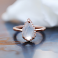 Pear shape moonstone engagement rings. 