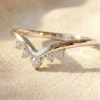 diamond curved wedding ring