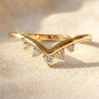 diamond curved wedding ring