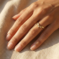 diamond curved wedding ring