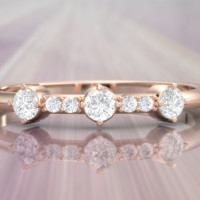 pave diamond wedding ring in rose gold