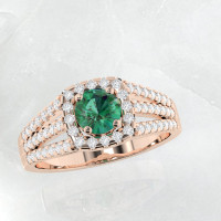 rose gold emerald ring