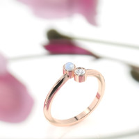 rose gold moonstone ring