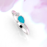white gold turquoise ring