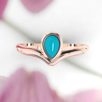 Rose gold turquoise ring by top jewelry brand ASCHERON