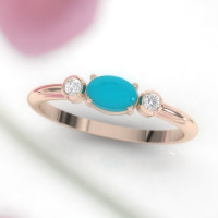 rose gold turquoise ring