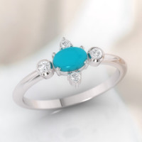 white gold turquoise ring