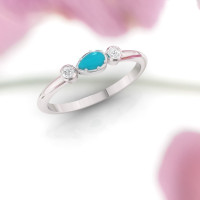 white gold  turquoise ring