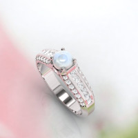 Moonstone engagement ring